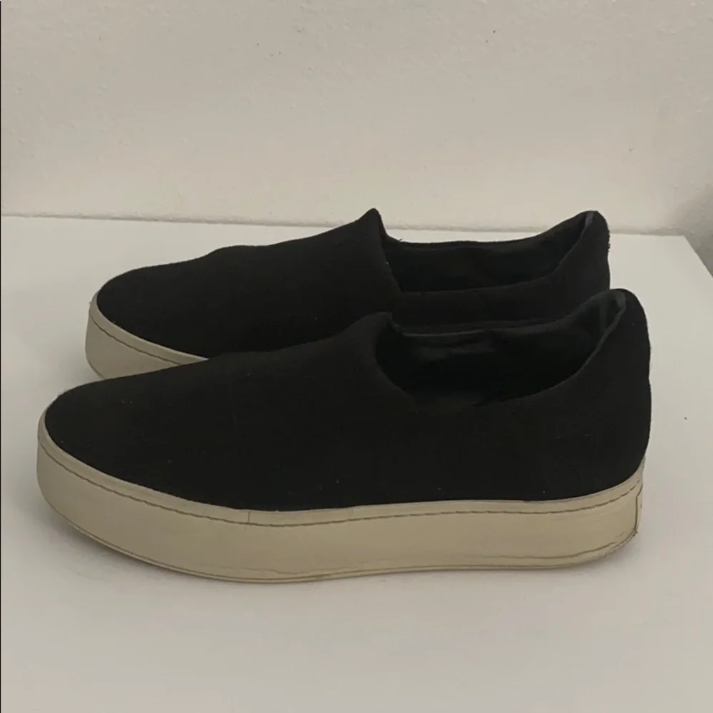 Authentic Vince designer black Platform slip on sneakers 10